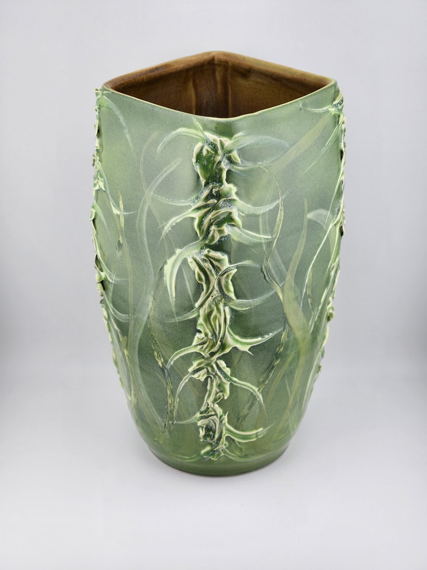 Green Leaves Four Corners Vase