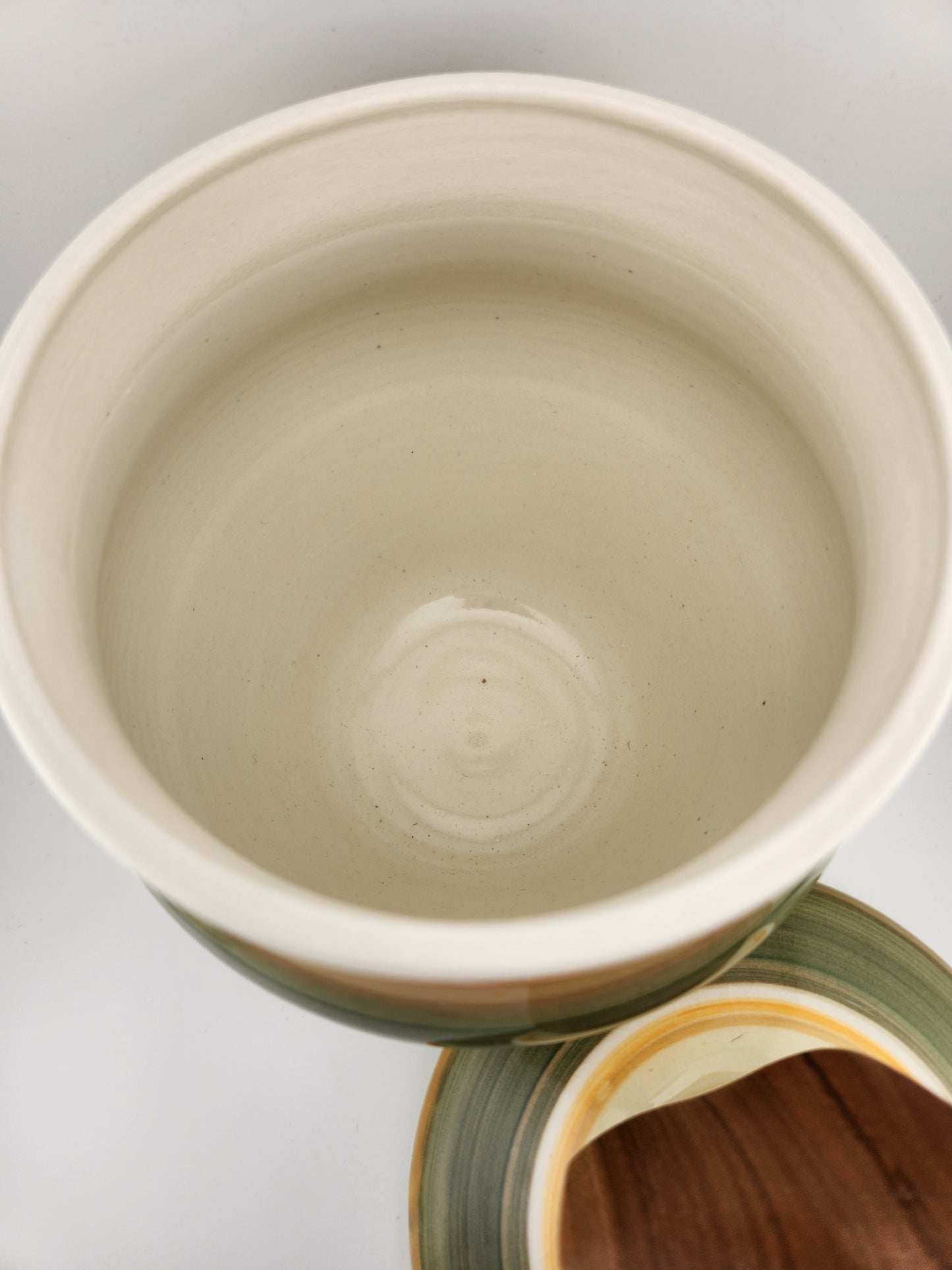 Olive Green Wood Handle Jar