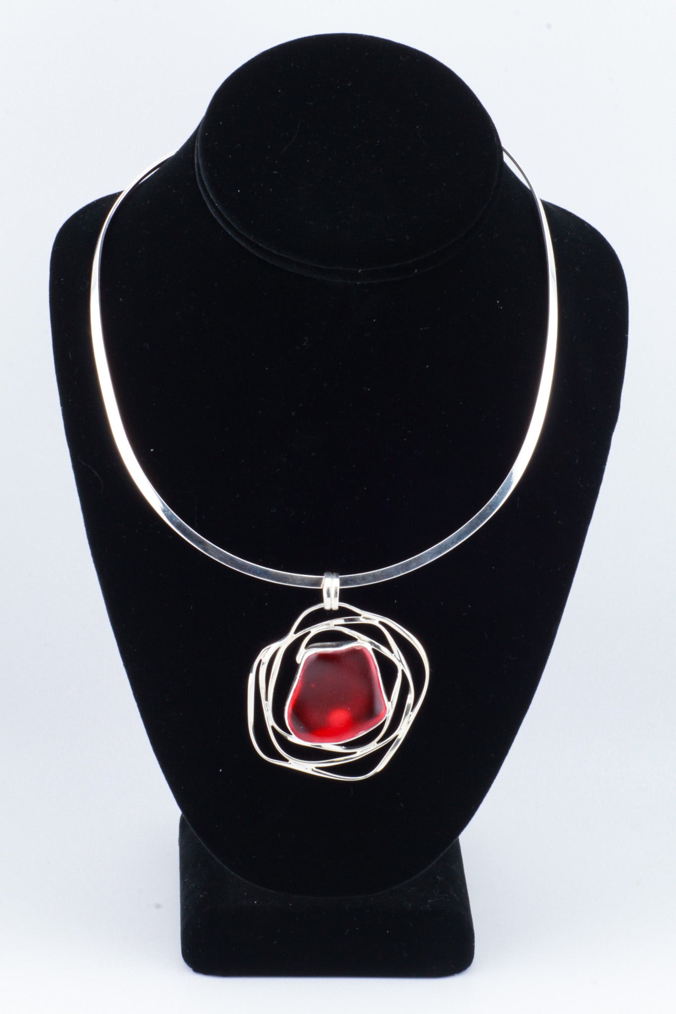 Red Beach Glass Pendant