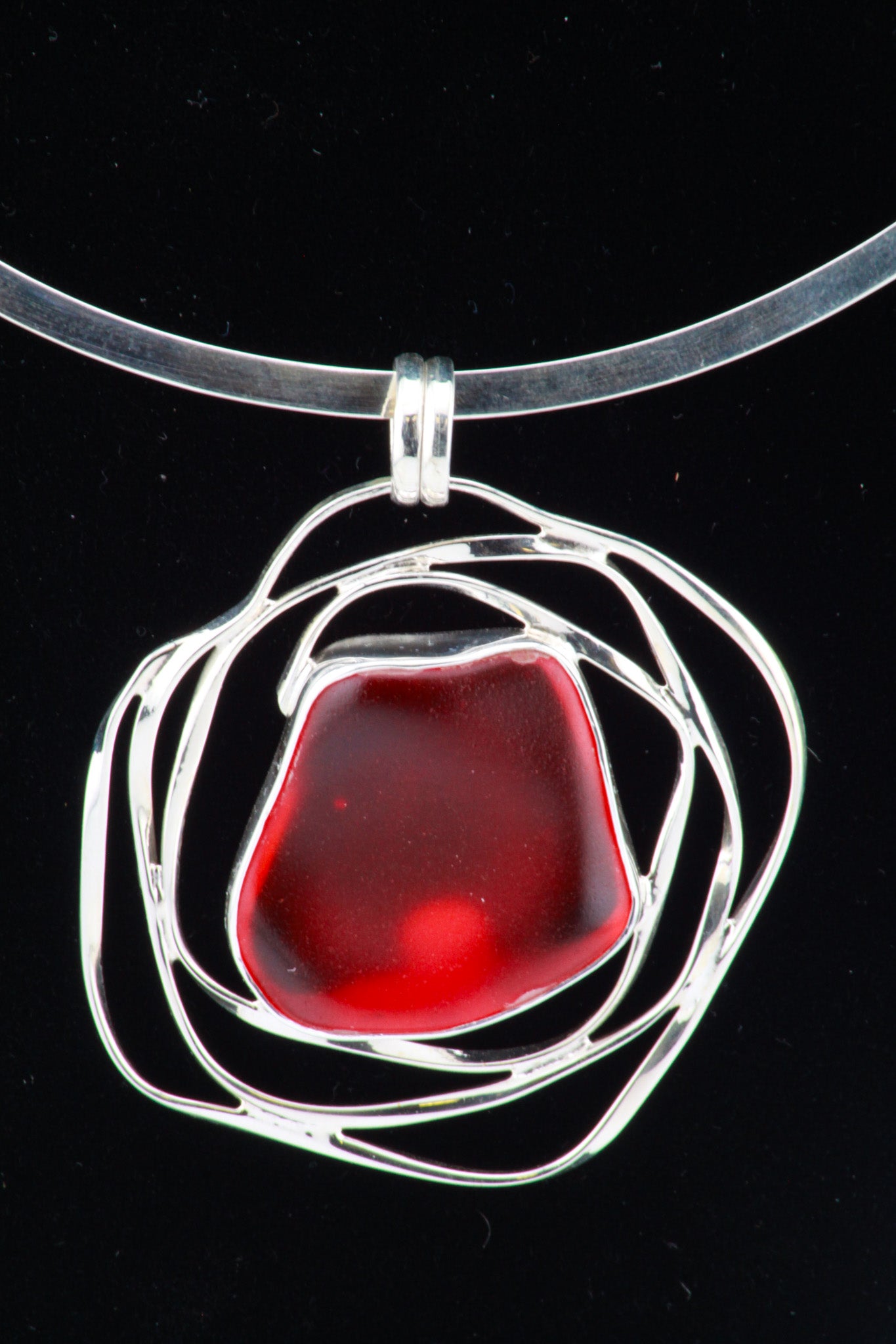 Red Beach Glass Pendant