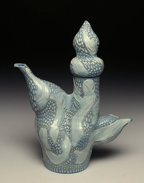 Tall Light Blue Teapot