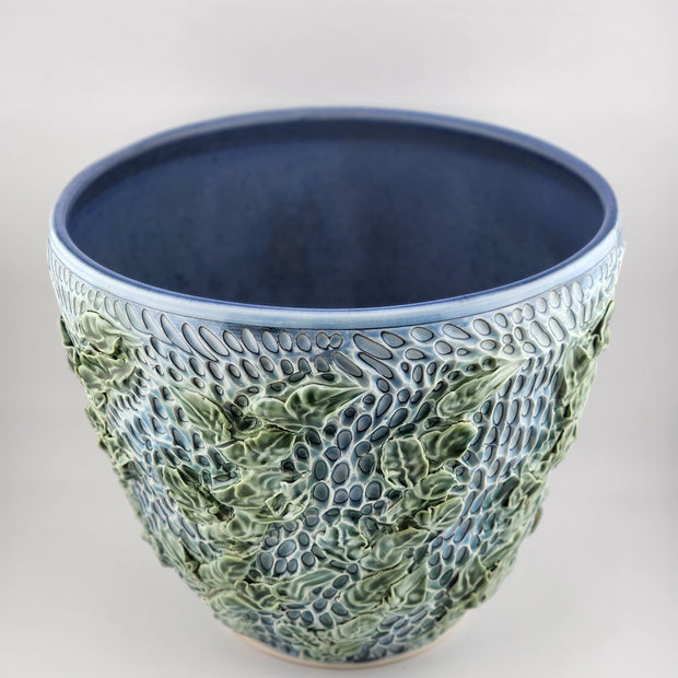 Green Leaf Carved Bowl