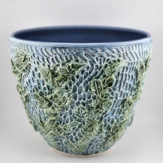 Green Leaf Carved Bowl