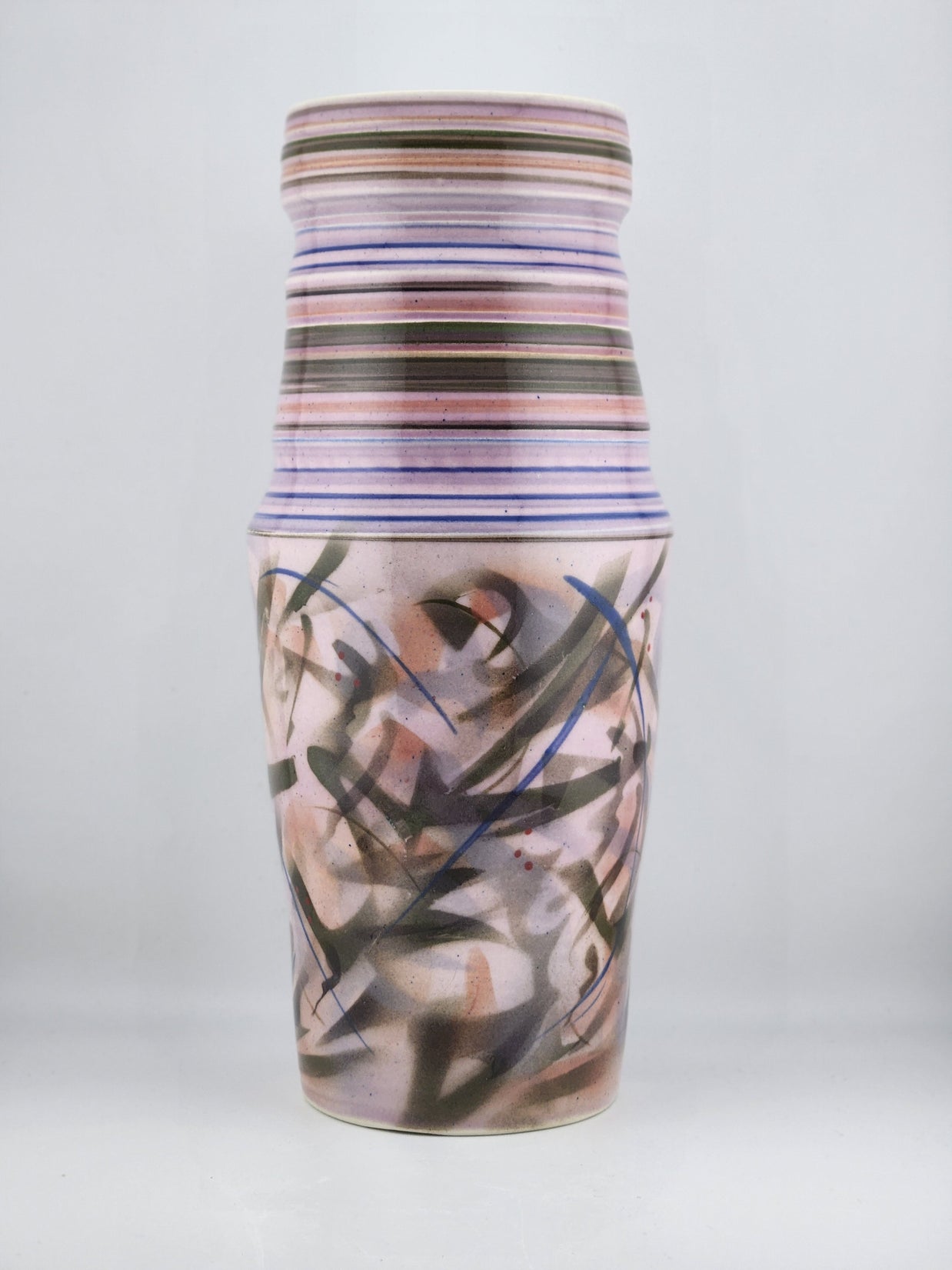 Lavender Grey Stencil Vase