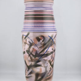 Lavender Grey Stencil Vase