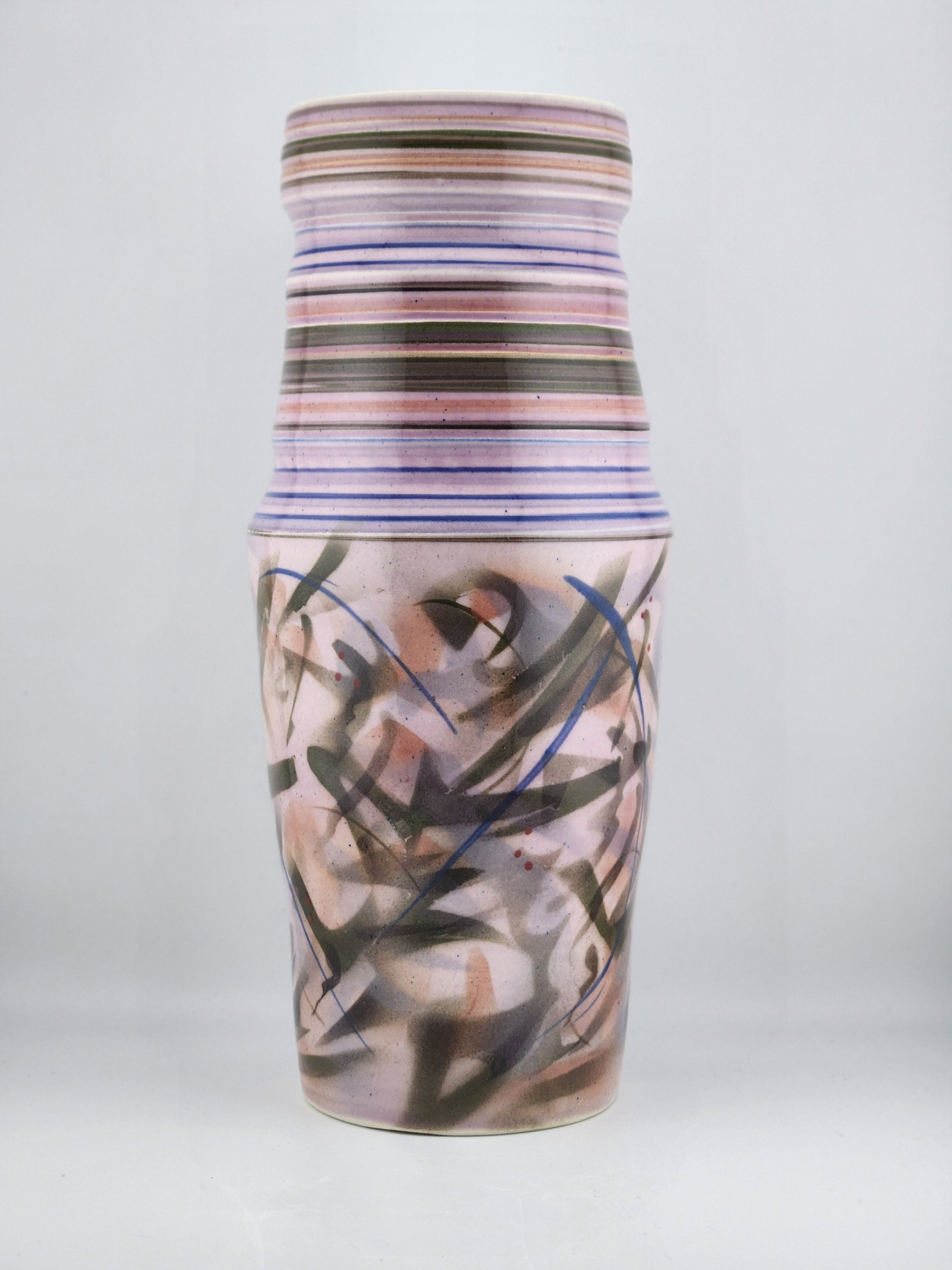Lavender Grey Stencil Vase