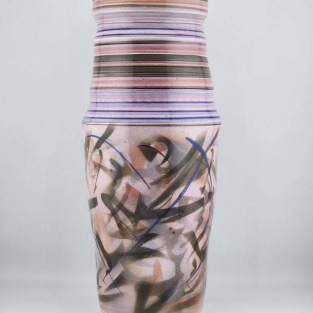 Lavender Grey Stencil Vase