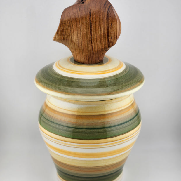 Olive Green Wood Handle Jar