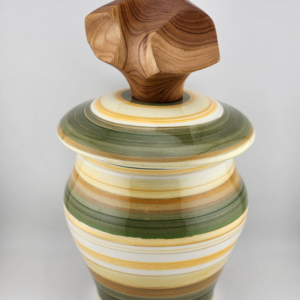 Olive Green Wood Handle Jar