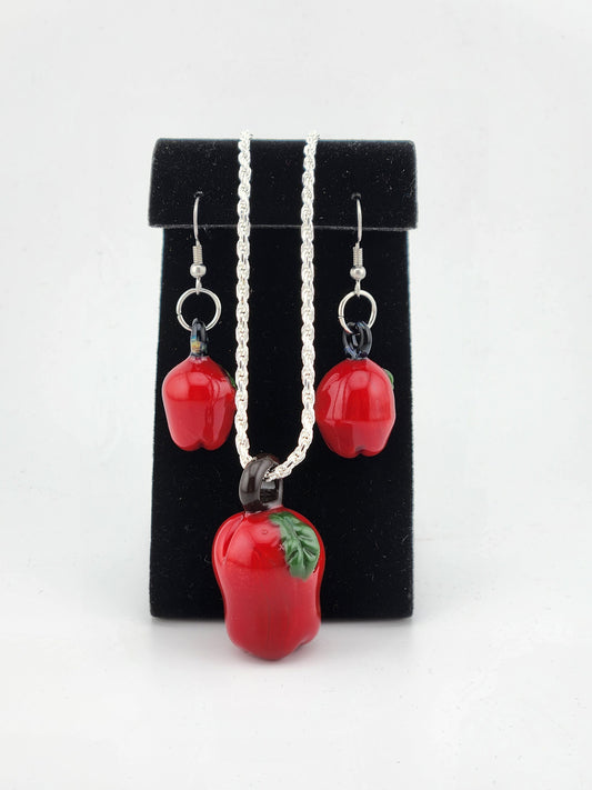 Apple Earrings & Pendant