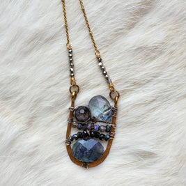Green Labradorite Landscape Necklace