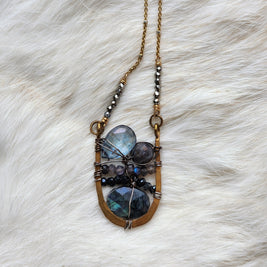Green Labradorite Landscape Necklace