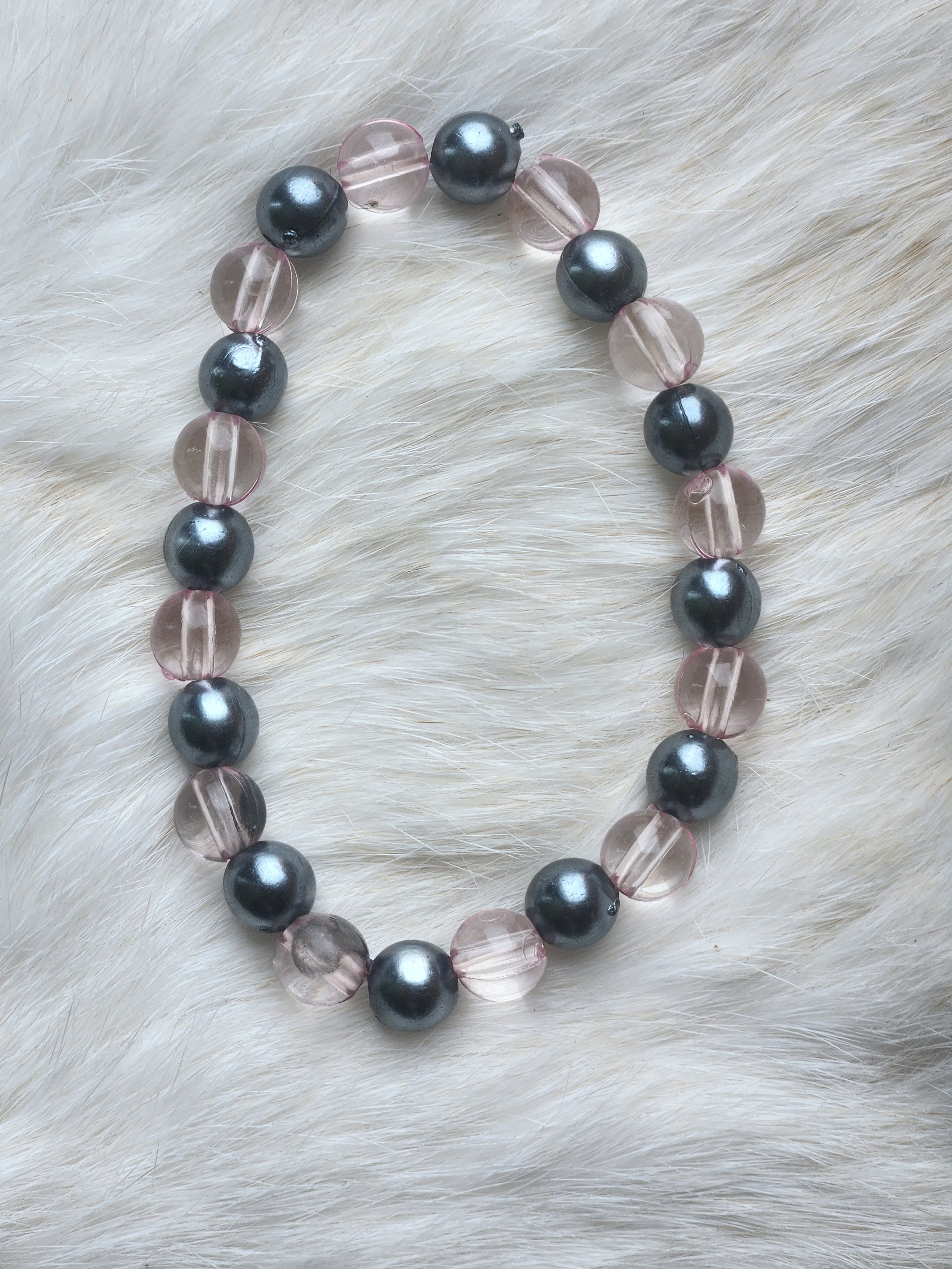 Pewter & Pink Bracelet