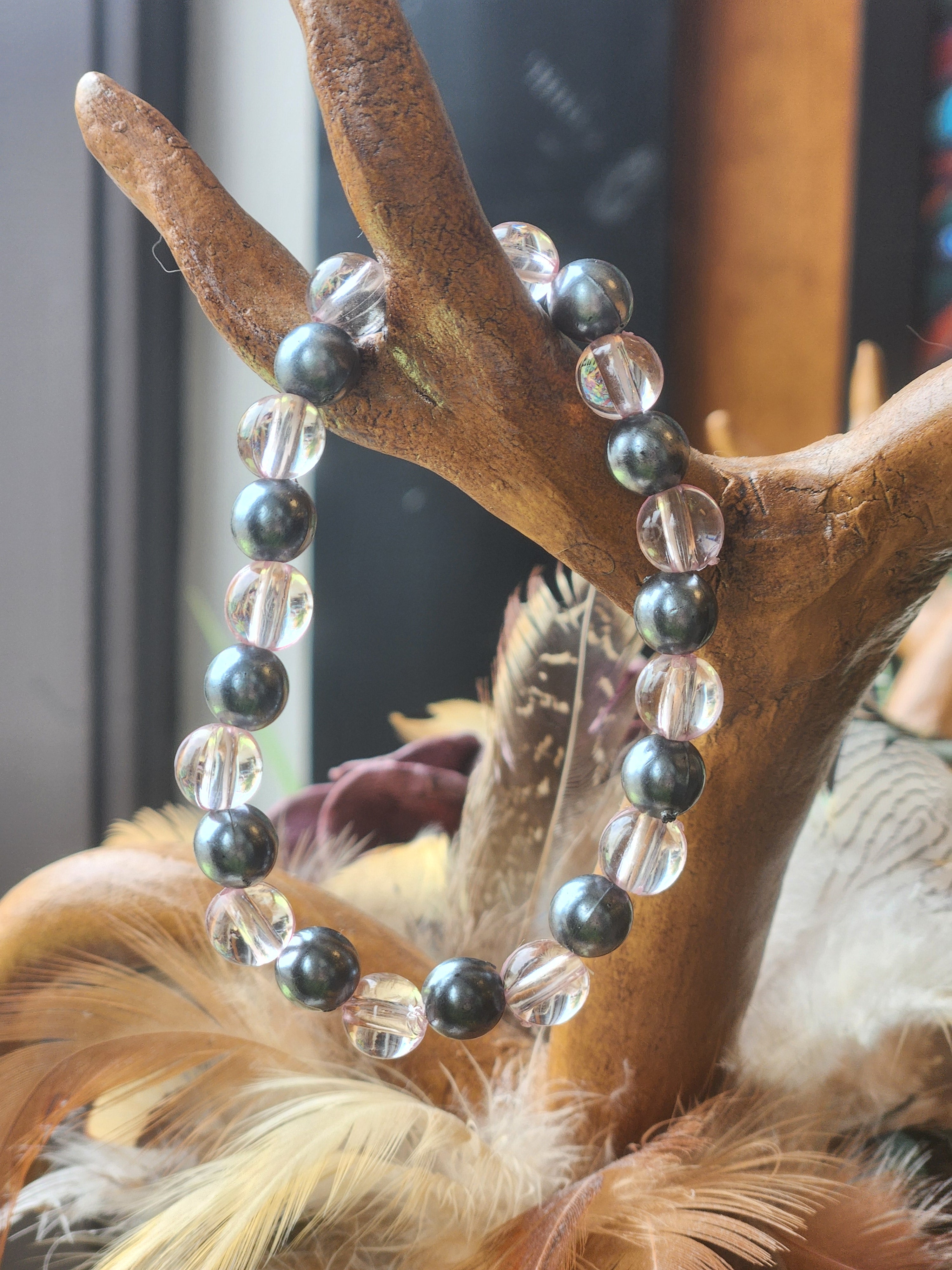 Pewter & Pink Bracelet