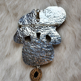 Carved Picture Jasper Elephant Pendant/Pin