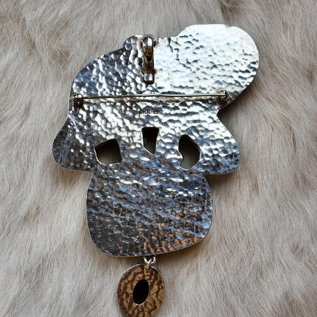 Carved Picture Jasper Elephant Pendant/Pin