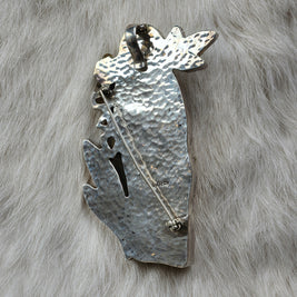 Carved Lizard Citrine Pendant/Pin