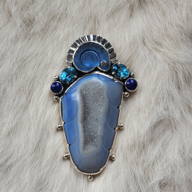 Brazilian Drusy Agate Pendant/Pin