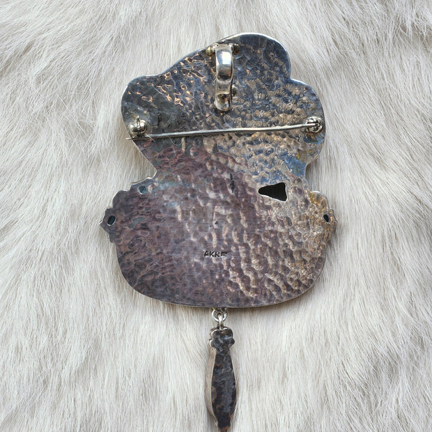 Boulder Opal Fish Pendant/Pin