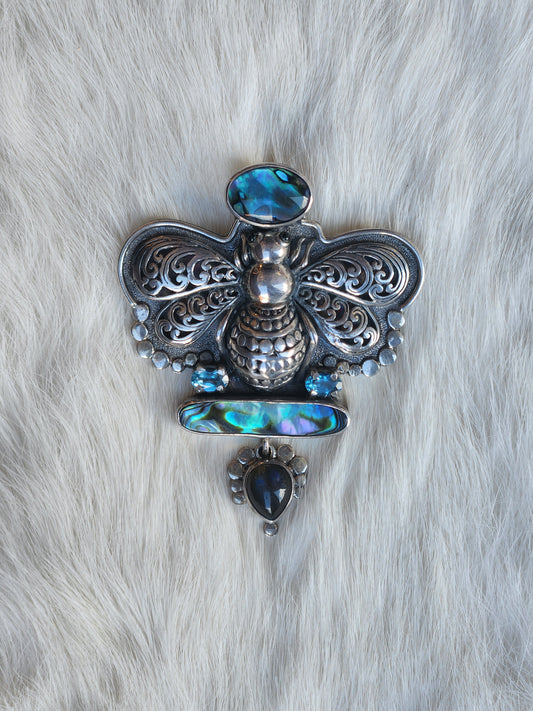 Bee Abalone Pin