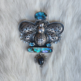 Bee Abalone Pendant/Pin