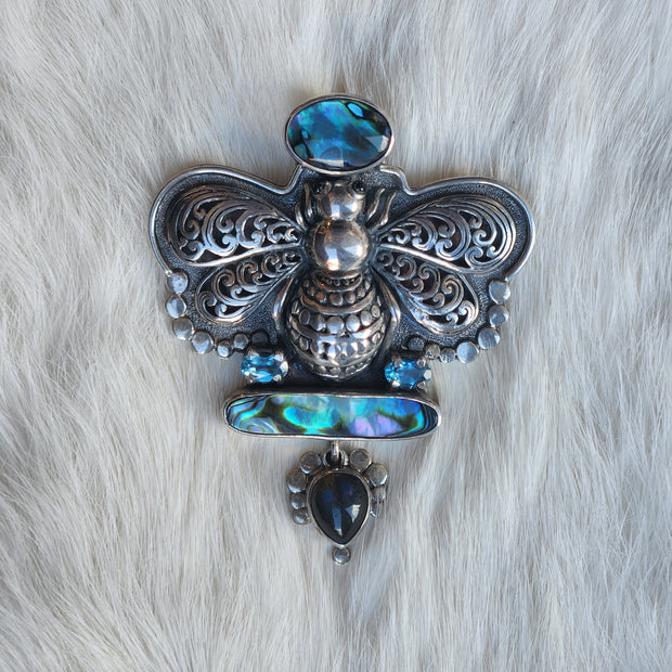 Bee Abalone Pendant/Pin