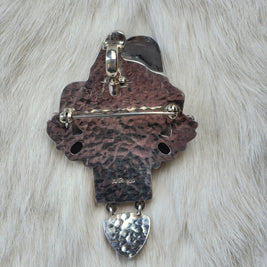 Carved Boulder Opal Frog Pendant/Pin