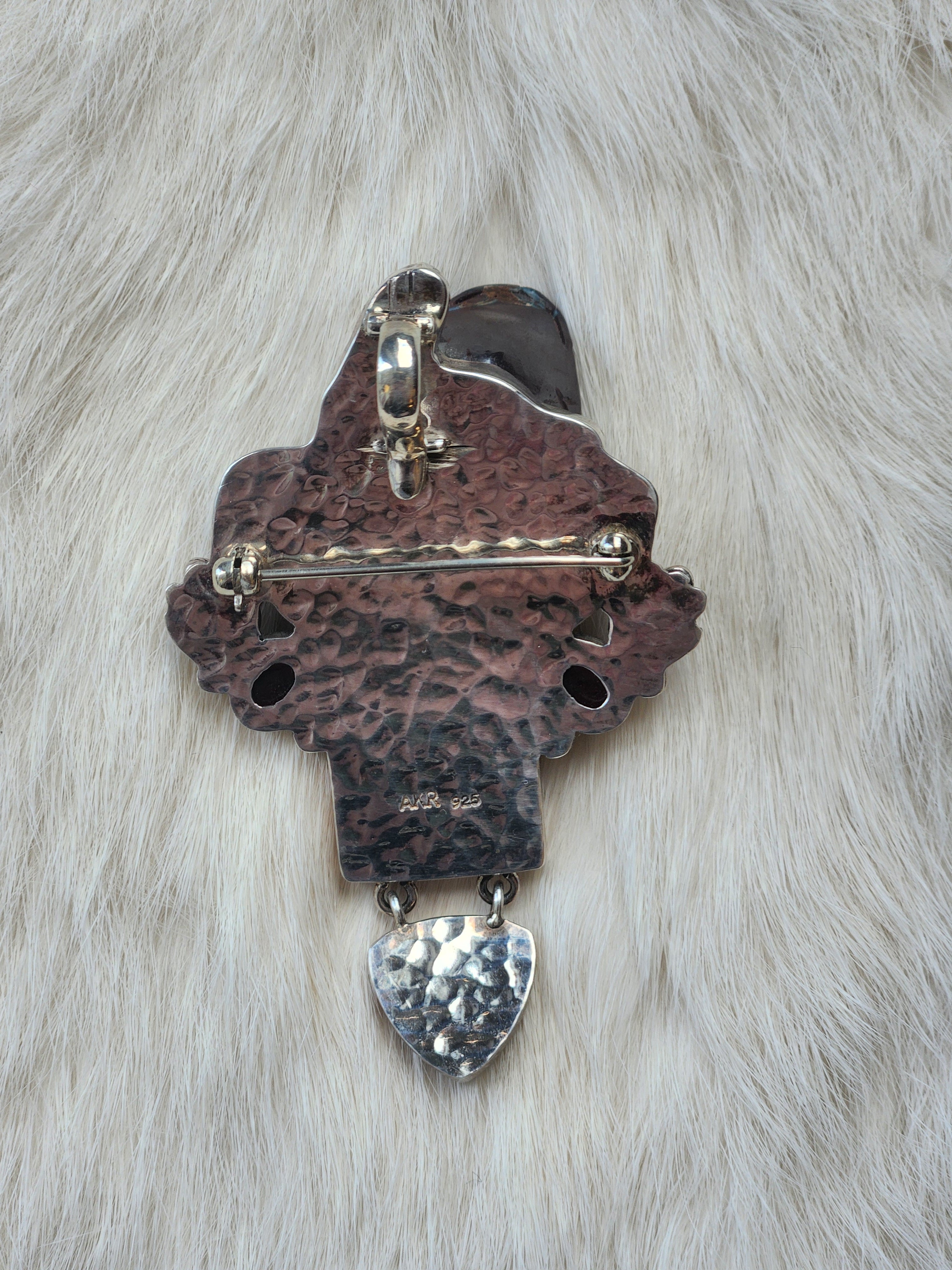 Carved Boulder Opal Frog Pendant/Pin