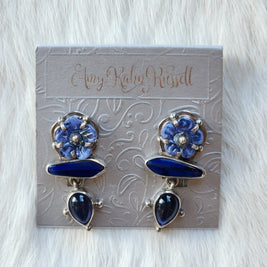 Lolite Czech Flower Earrings