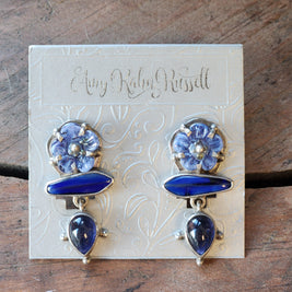 Lolite Czech Flower Earrings