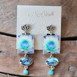 Lotus Tile Abalone Earrings