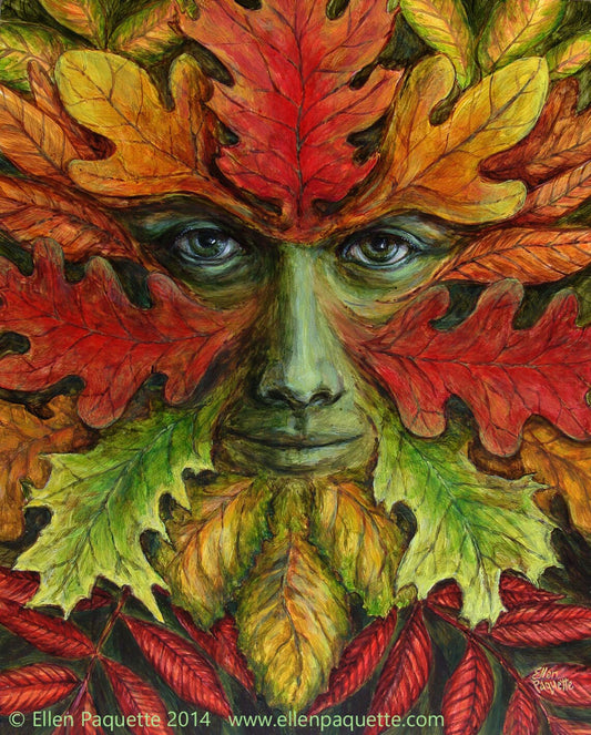 Autumn Green Man Print