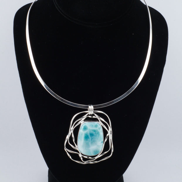 Free Form Larimar Pendant