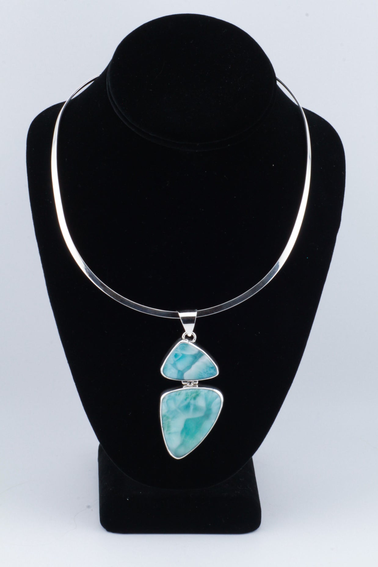 Double Larimar Pendant