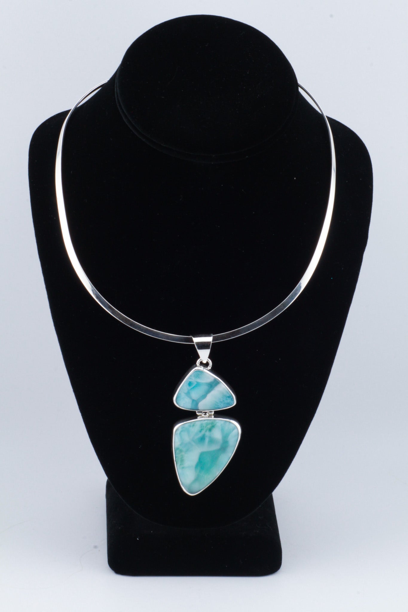 Double Larimar Pendant