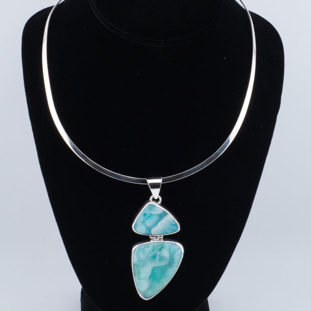 Double Larimar Pendant