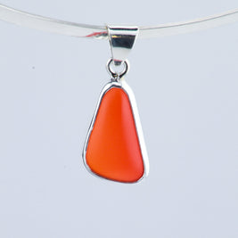 Orange Beach Glass Pendant