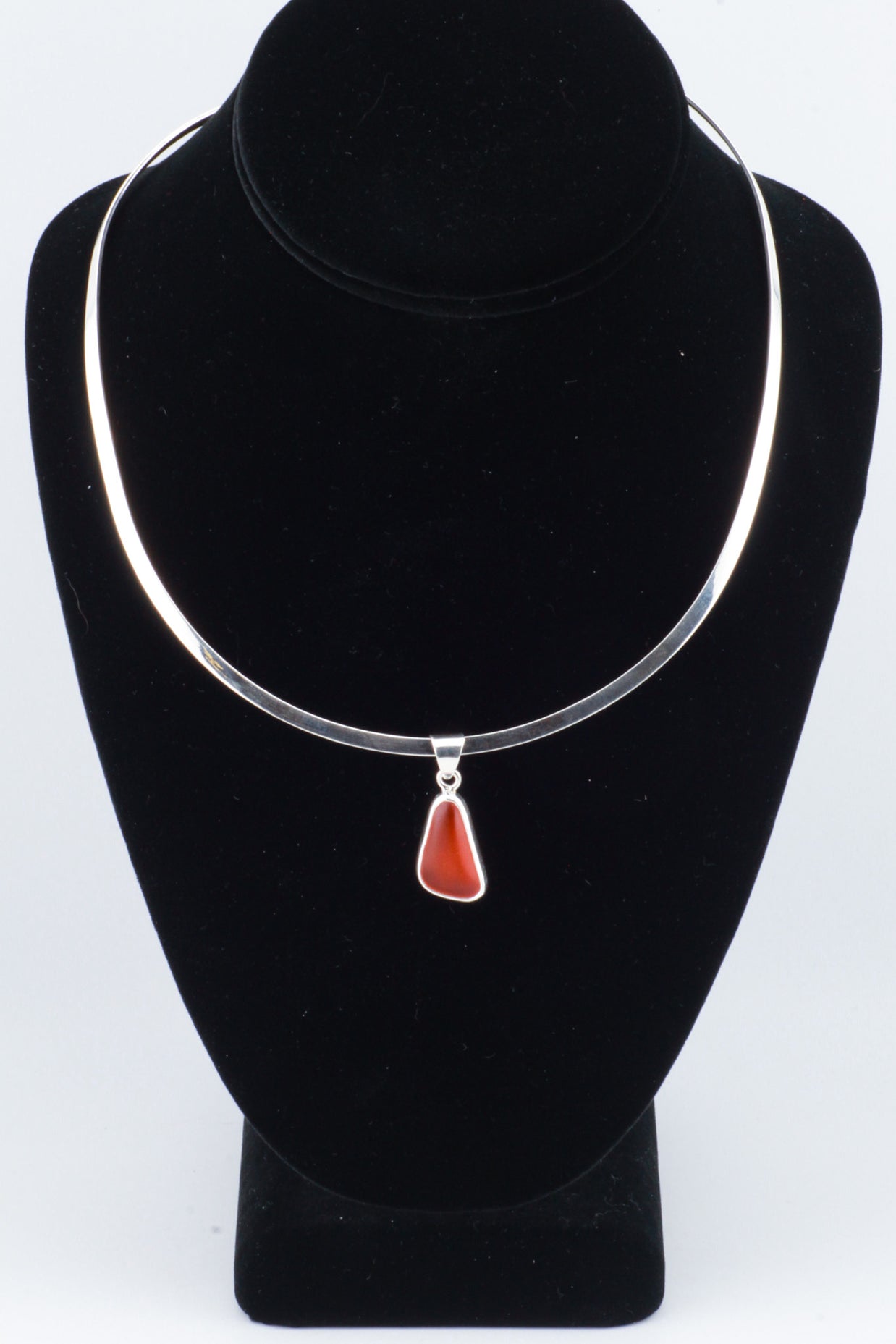 Orange Beach Glass Pendant