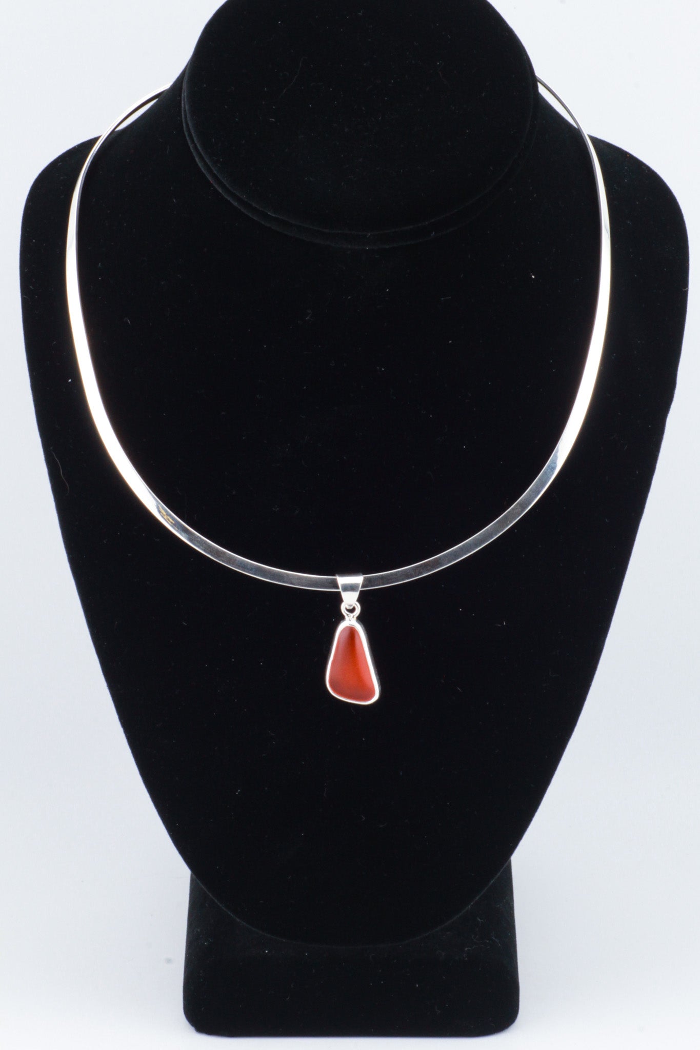 Orange Beach Glass Pendant