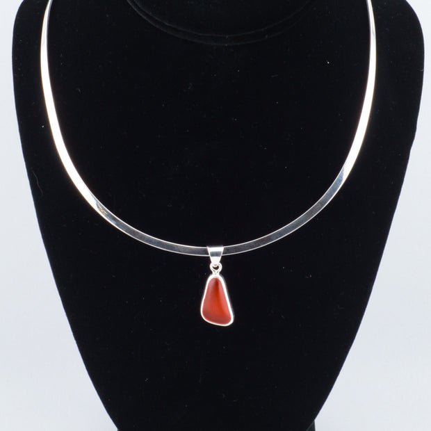 Orange Beach Glass Pendant