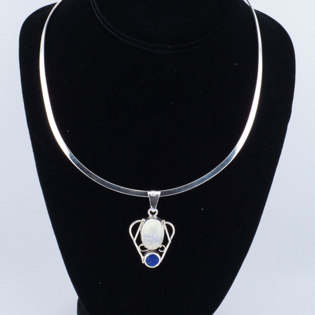Moonstone Lapis Pendant