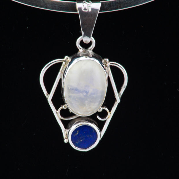 Moonstone Lapis Pendant