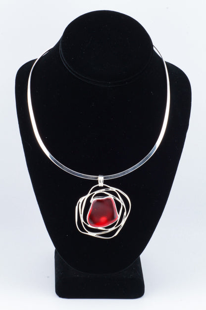 Red Beach Glass Pendant