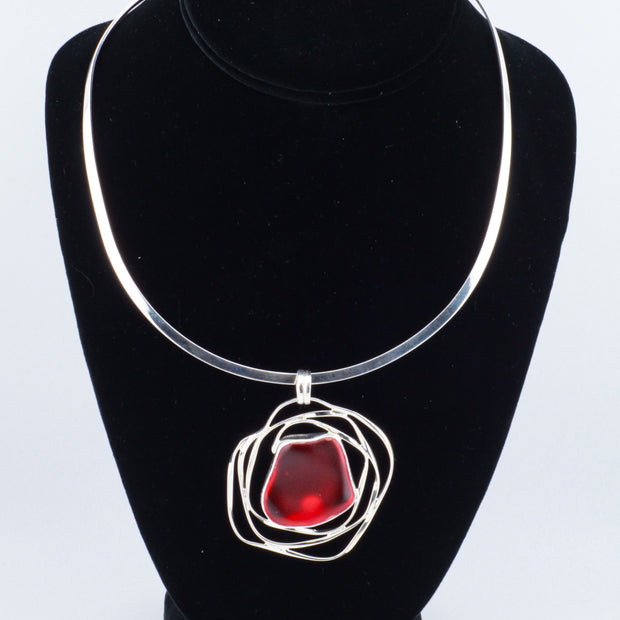 Red Beach Glass Pendant
