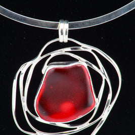 Red Beach Glass Pendant