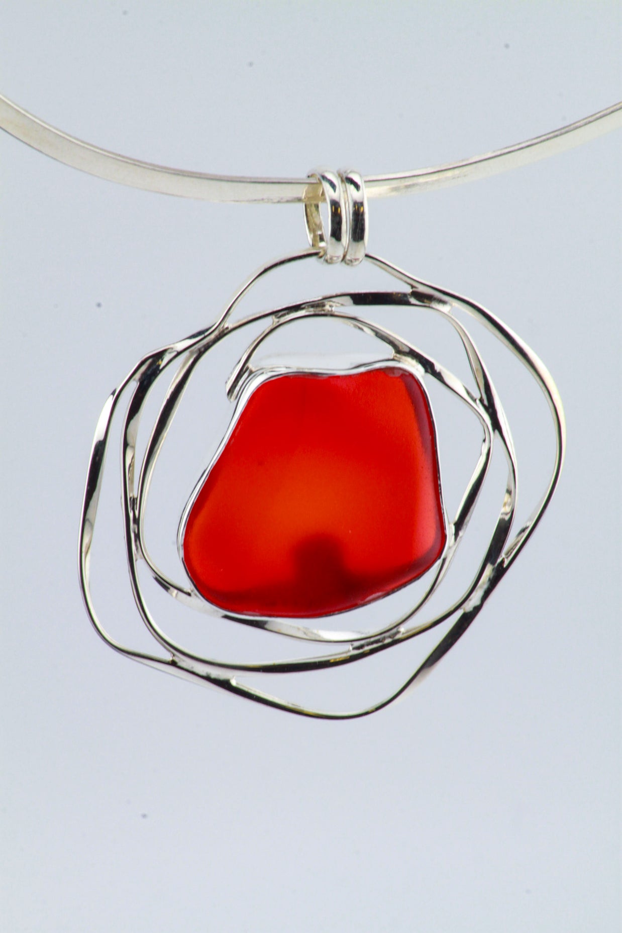 Red Beach Glass Pendant