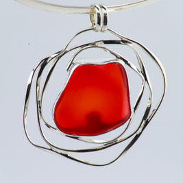 Red Beach Glass Pendant