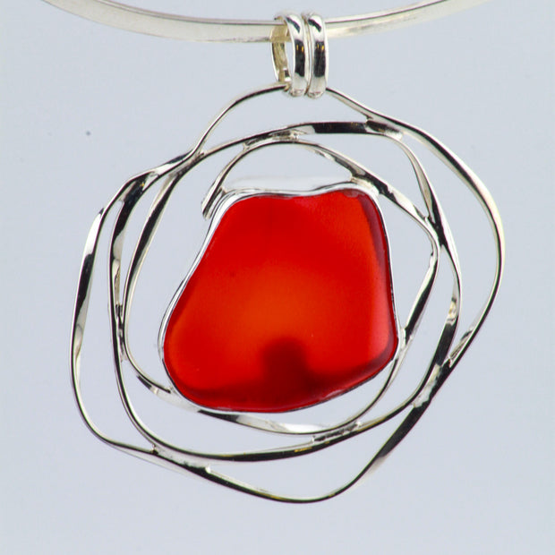 Red Beach Glass Pendant
