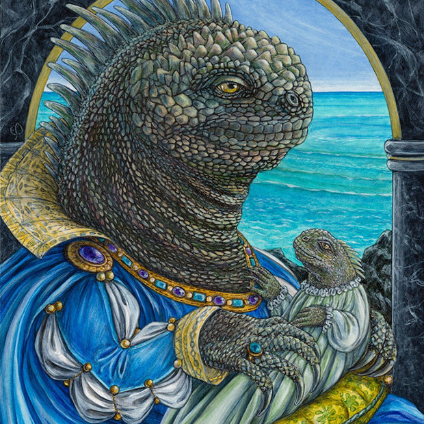Marina Iguana and Child print