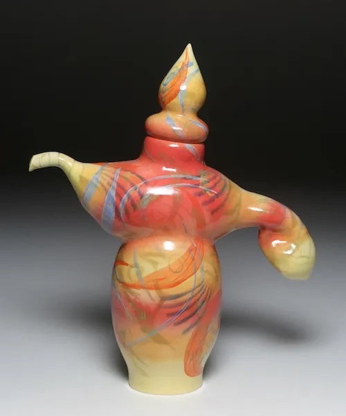 Orange & Yellow Dancing Teapot
